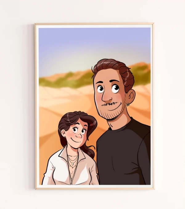 Portrait de couple en buste avec décor